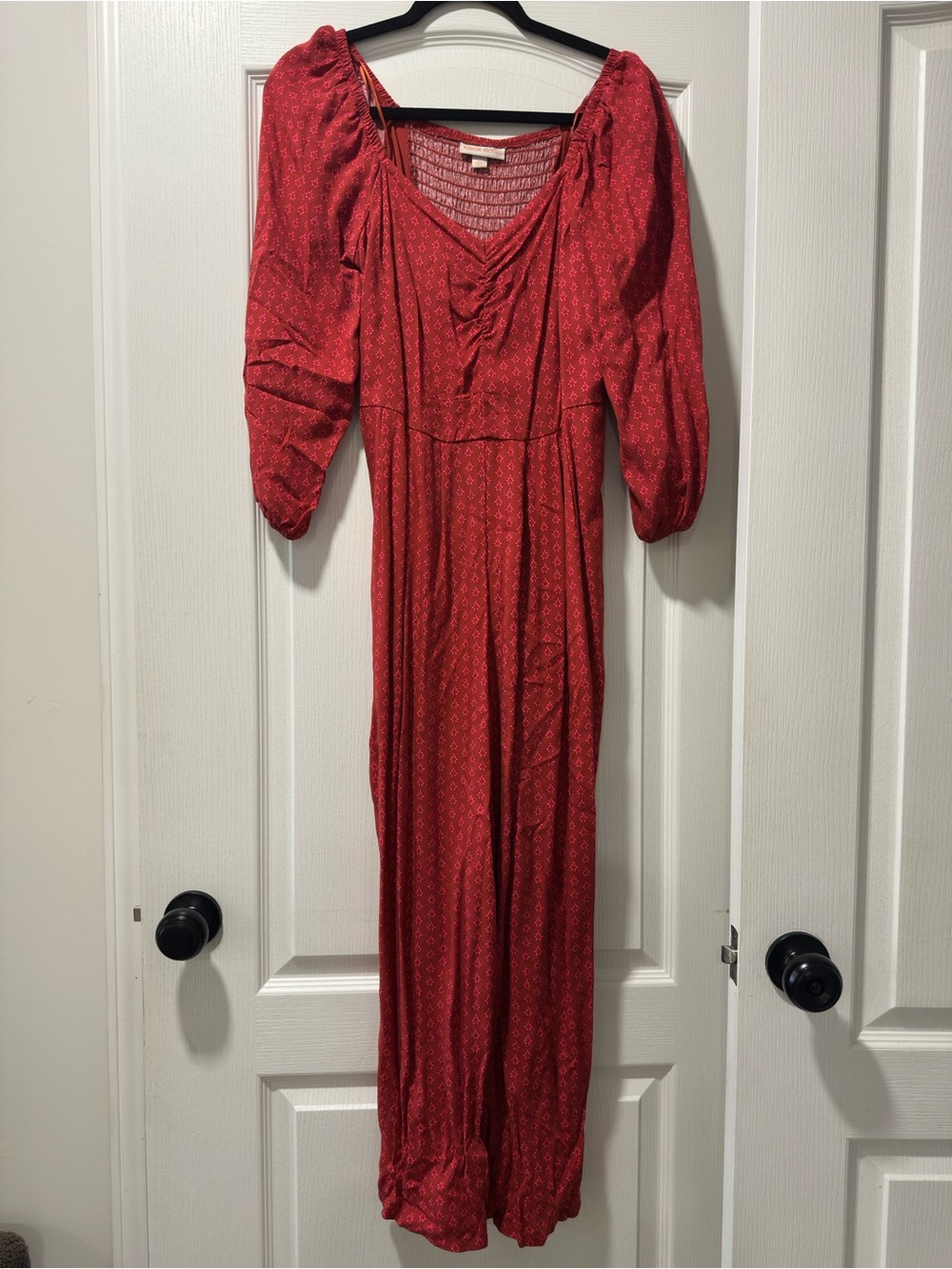Red Puff-Sleeve Jumpsuit - Knox Rose
